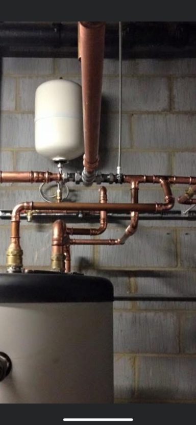 Kingsway water heater Pipework of the top of water heater
